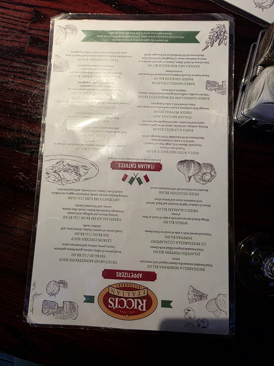 Menu Ricci's Italian Restaurant-2