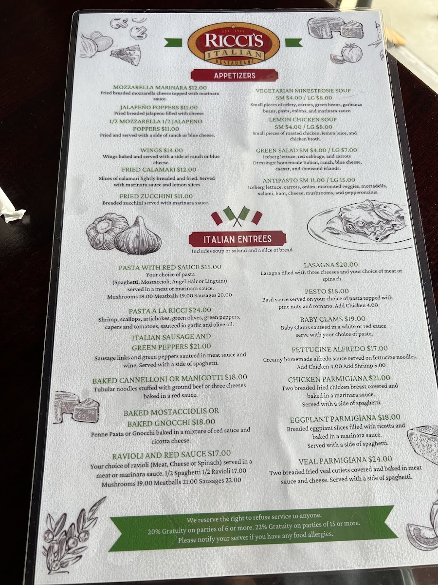 Menu Ricci's Italian Restaurant-3