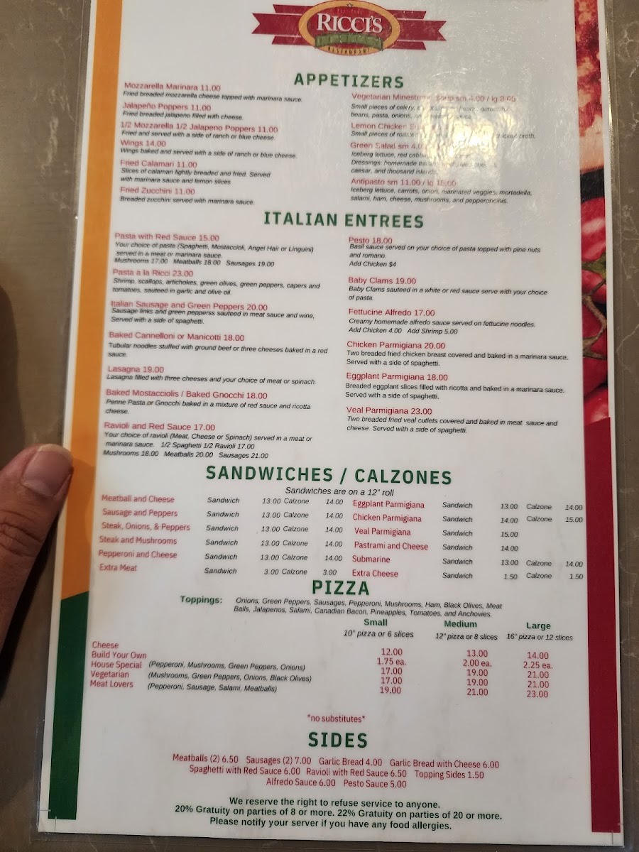 Menu Ricci's Italian Restaurant-6