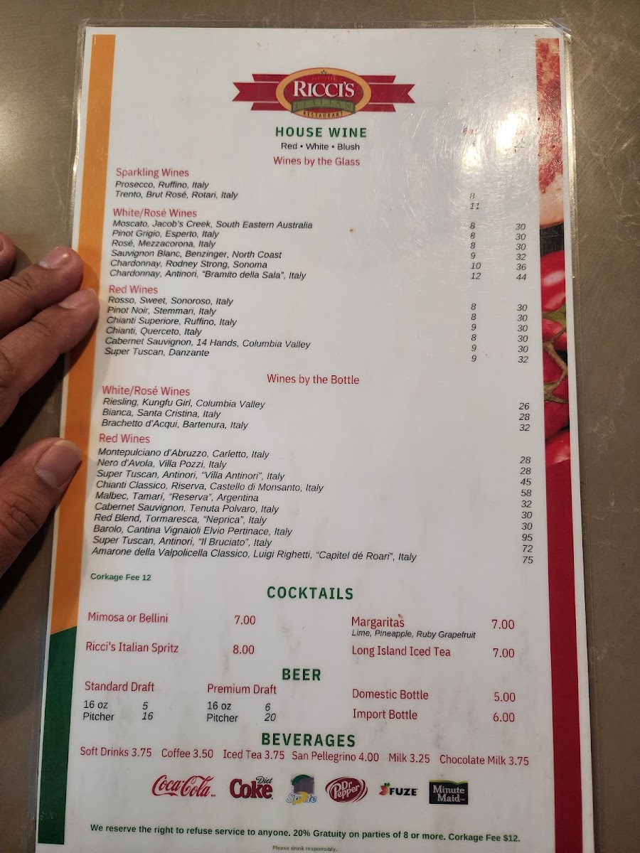 Menu Ricci's Italian Restaurant-7